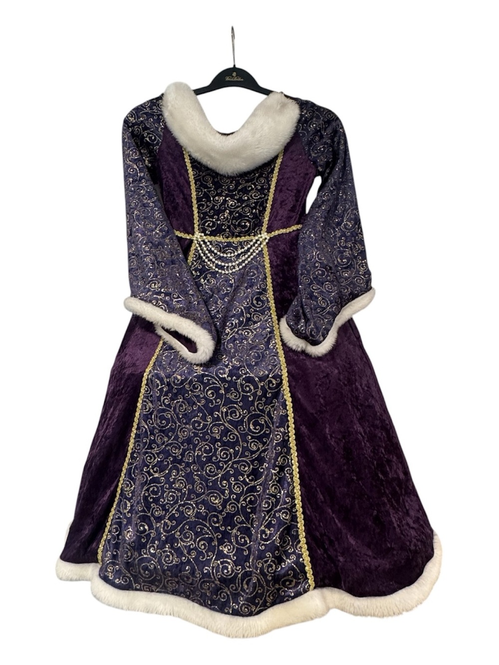 Kids Purple Velvet Royal Princess Costume with Faux Fur Trim